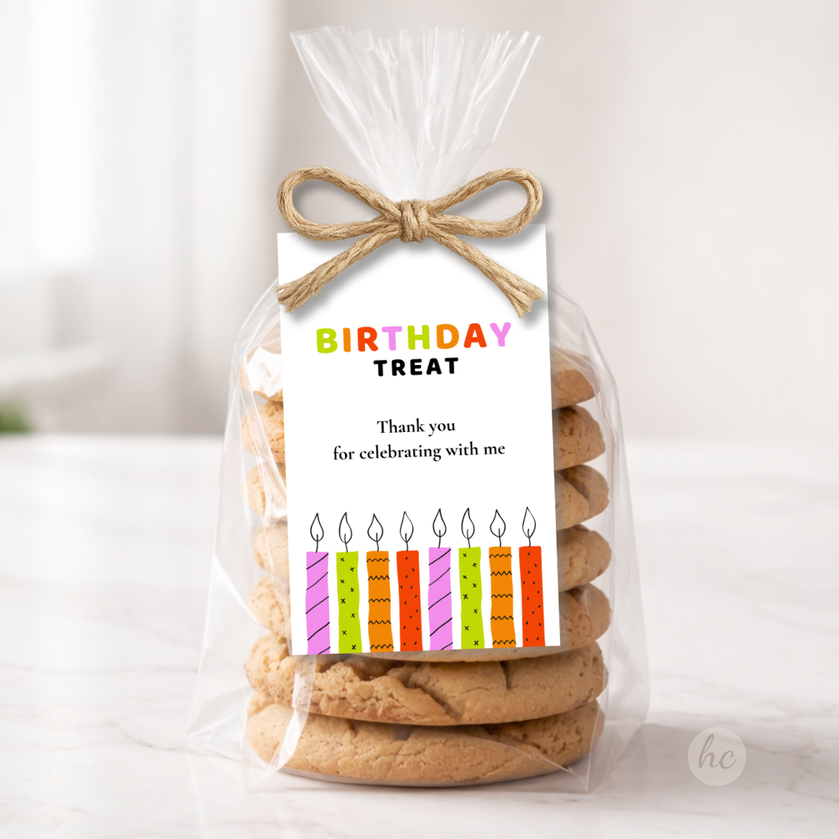 Birthday Treat Printable Tag for Party Favors birthday treat printable tag with cookies for party favors and thank you gifts