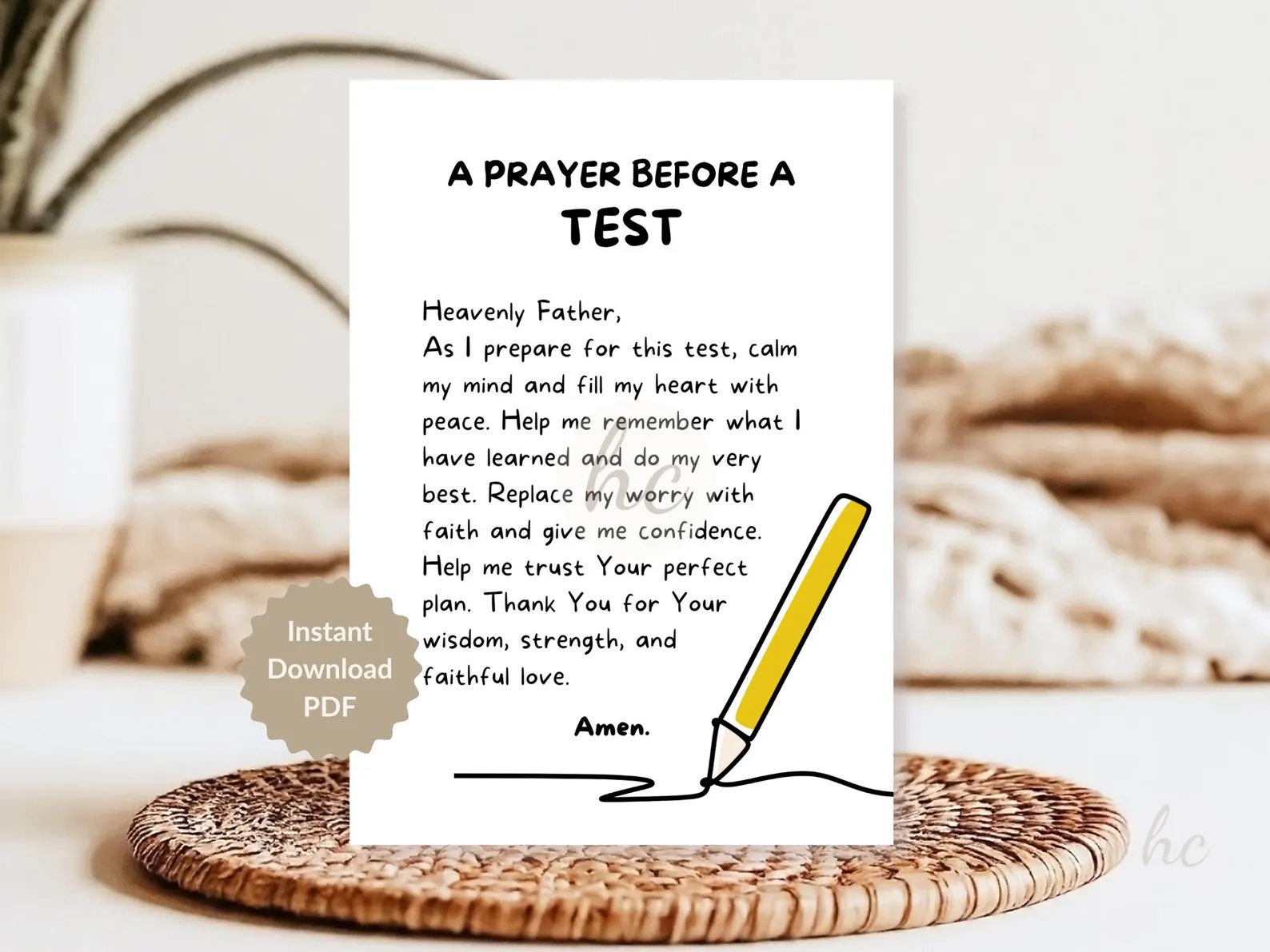 A prayer before a test prayer for sleep